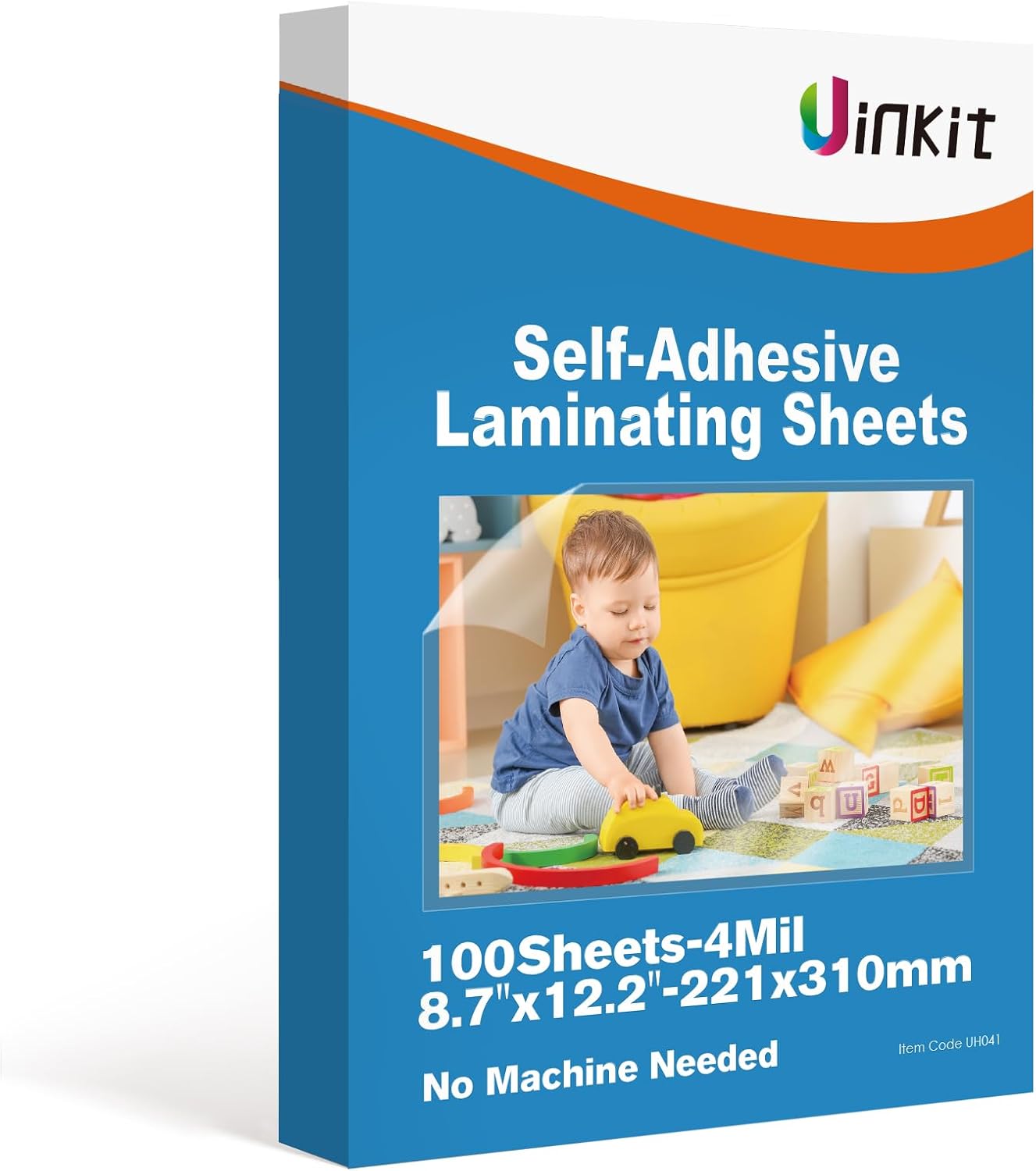 Uinkit 100 Sheets Inkjet Photo Paper Glossy 8.5x11 48lb Dye Ink 180Gsm and 100 Sheets 4Mil Self-Adhesive Laminating Sheets, 8.7 x 12.2 Inches