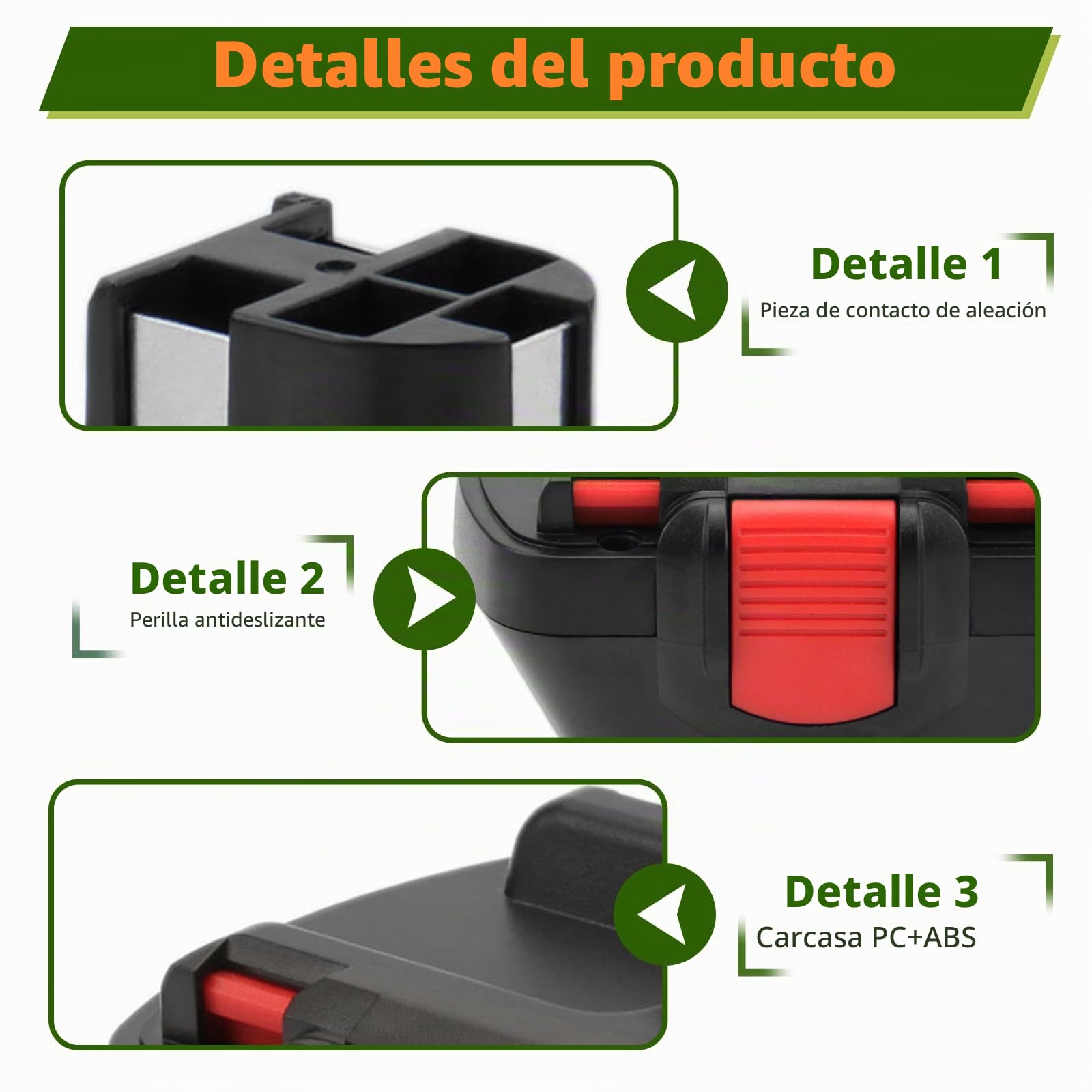 Paquete de 2 baterías de Repuesto de Ni-MH de 12V y 4800mAh para Bosch BAT043, BAT045, BAT120, BAT139, 2607335542, 2607335526, 2607335274, GSR 12-2, 12VE-2, PSR 12, GSB 12VE-2, 22612, 23612, 32612