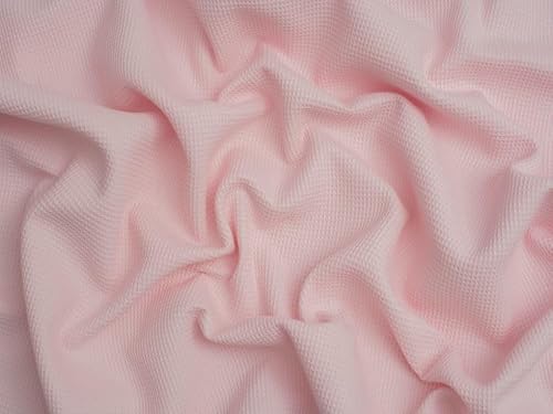 Minerva Core Range Pale Pink Mini Cotton Waffle Fabric for Dressmaking - 150cm Wide - per metre