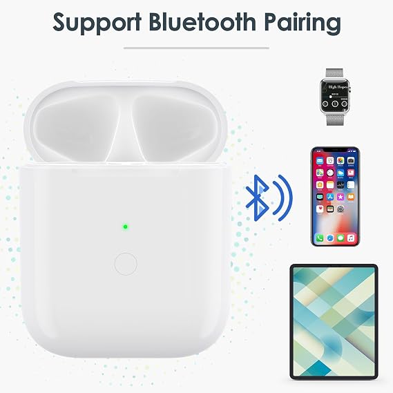 Wireless Charging Case Compatible with AirPods 1st/2nd Generation with Bluetooth Pairing Button, Replacement Charger Case Only