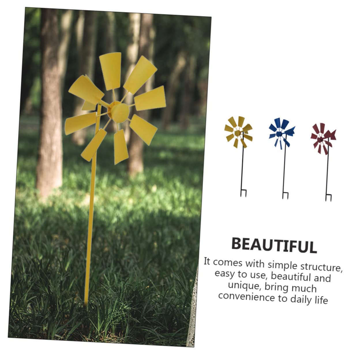 TOYANDONA 3stücke Metall Windmühle Gartenrotation Windspinner Für Außenbereich Landschaftsbau Rasendekoration Mit Flexiblen Und Haltbaren Materialien