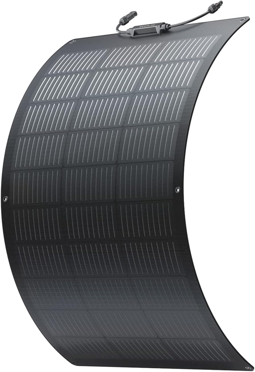 EcoFlow 100W Flexible Solar Panel with IP68 Waterproofing & High Efficiency Solar Modules for Roofs, RVs & More