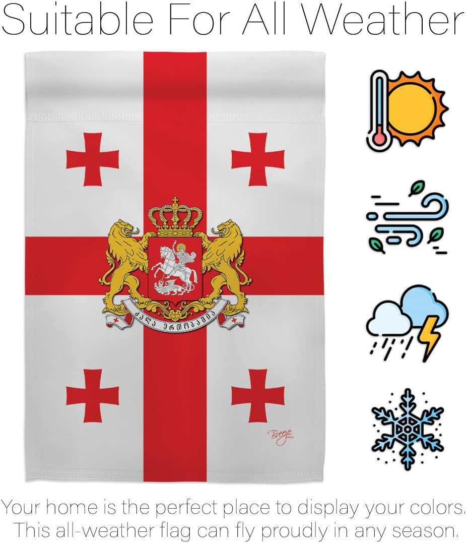 Breeze Decor G158212 Georgia Republic Flags of The World Nationality Impressions Decorative Vertical Garden Flag 13" x 18.5" Printed in USA Multi-Color