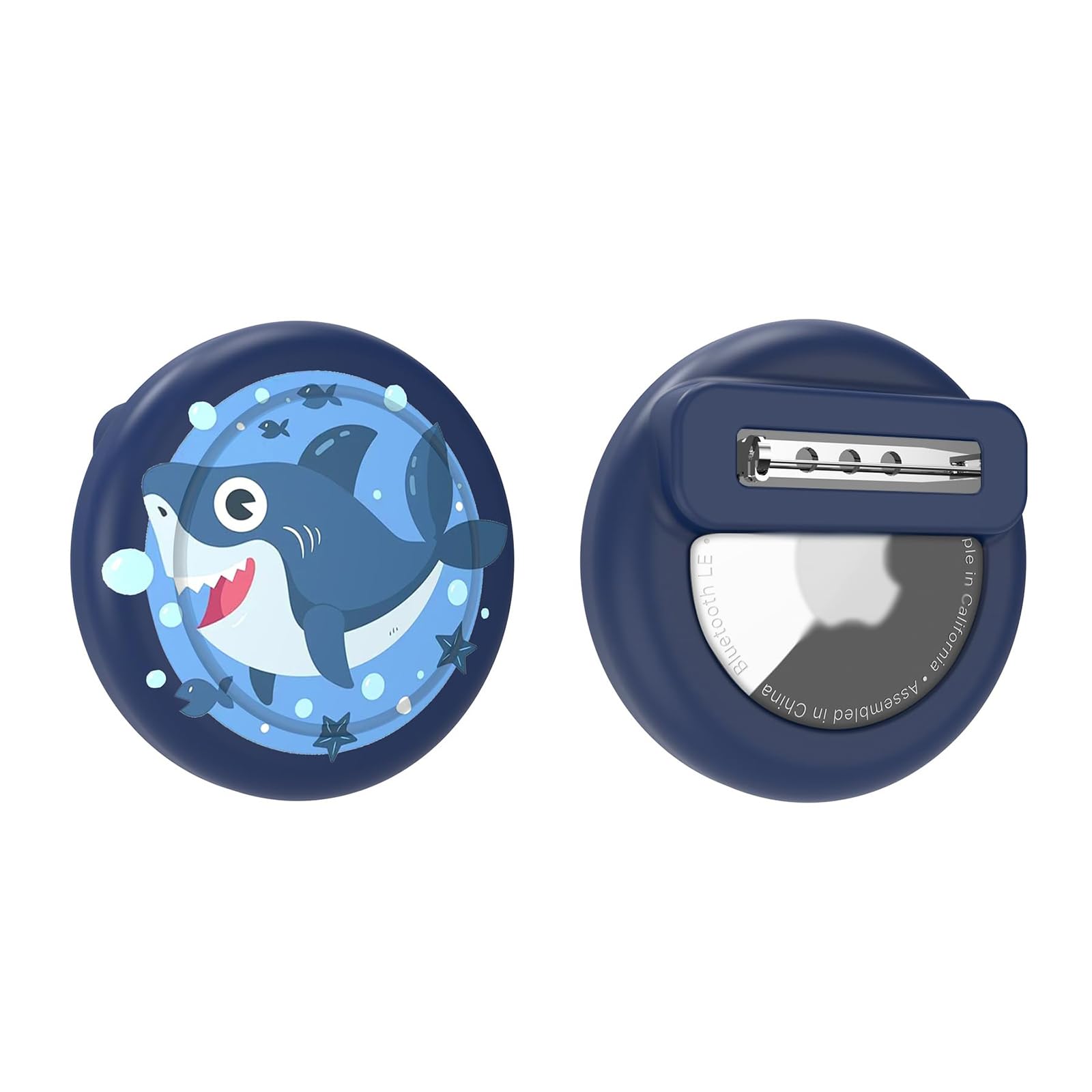 Tracker Holder for AirTag Gen 2 / Gen 1 with Safety Pin(Shark)-image-4