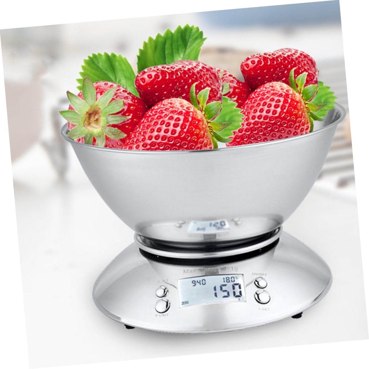 High Precision Stainless Steel Food Scale with Removable Bowl and Clock Digital Kitchen Scale for Cooking and Baking Household Use Random Color