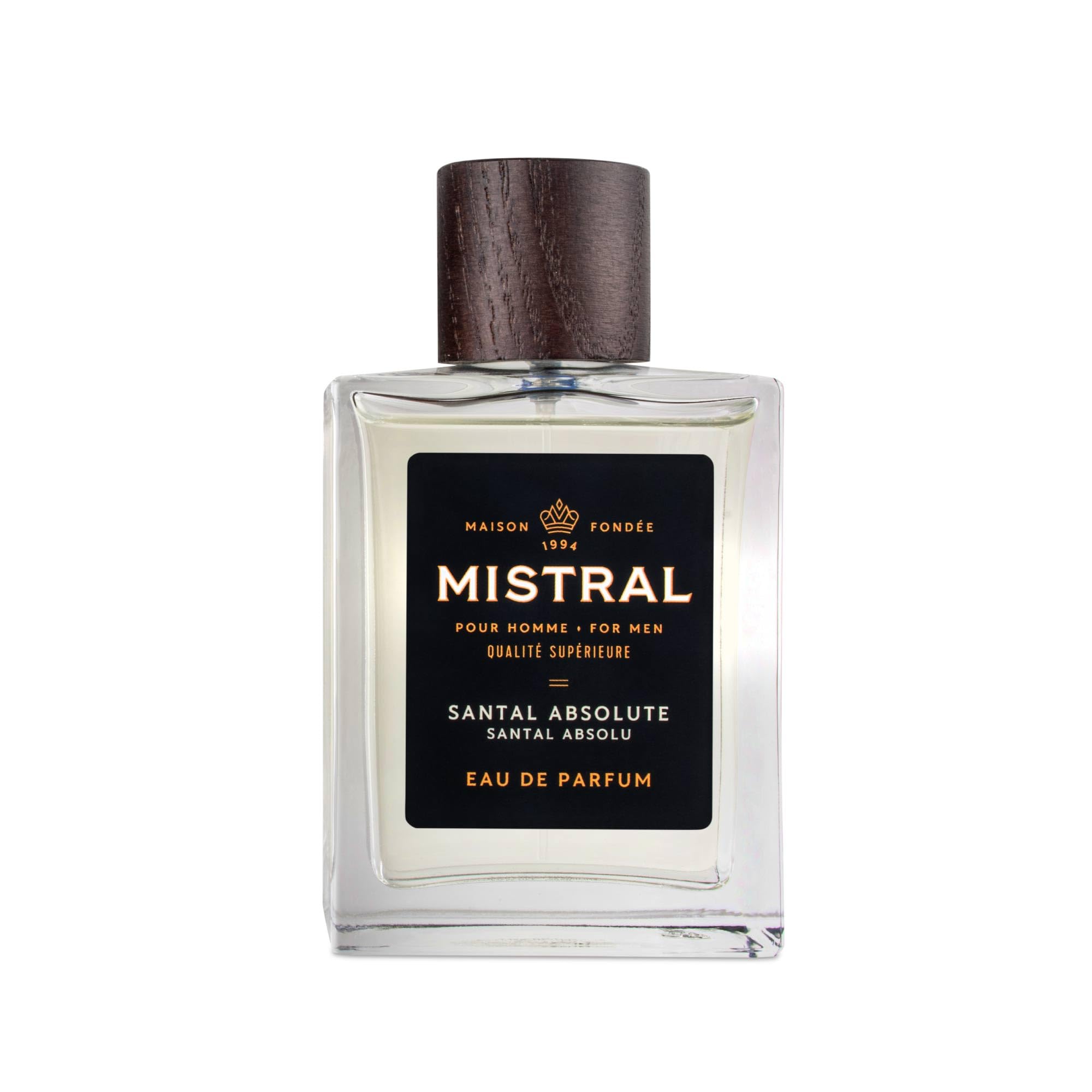 Mistral Men’s Cologne – Santal Absolute Eau de Parfum | Warm & Woody Masculine Scent with Cinnamon, Musk, Patchouli & Sandalwood | Cruelty-Free & Long-Lasting Cologne for Men, Made in France - 3.4 Oz