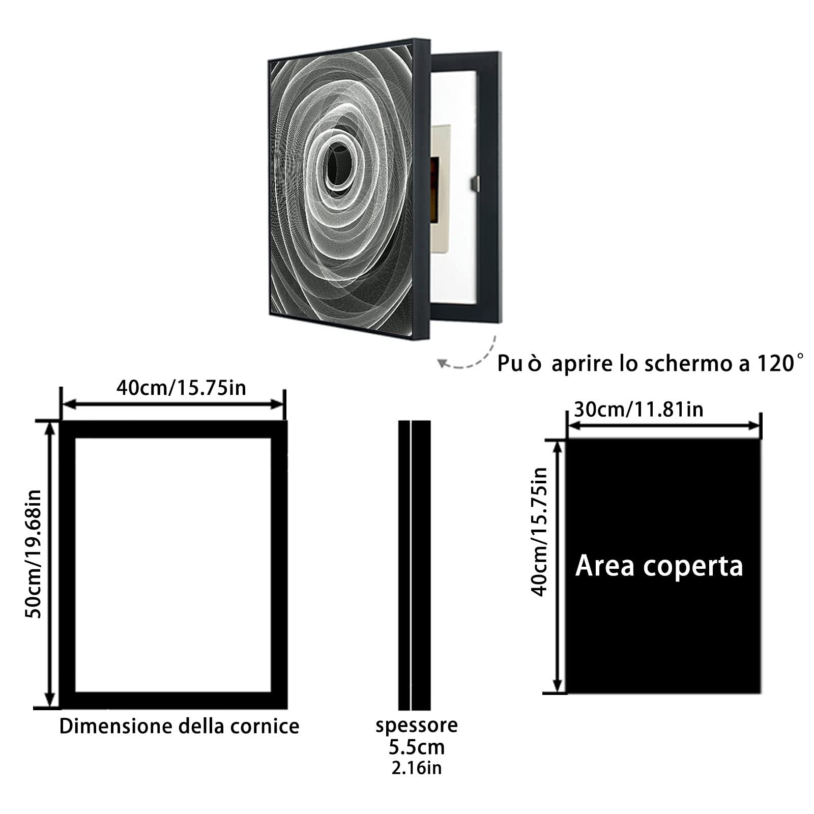 Pintura decorativa de caja de distribución, Caja de distribución de oficina Pintura de interruptor Ocultar 40 x 50 cm Caja de decoración de panel eléctrico de perforación libre vertical Caja de cubier