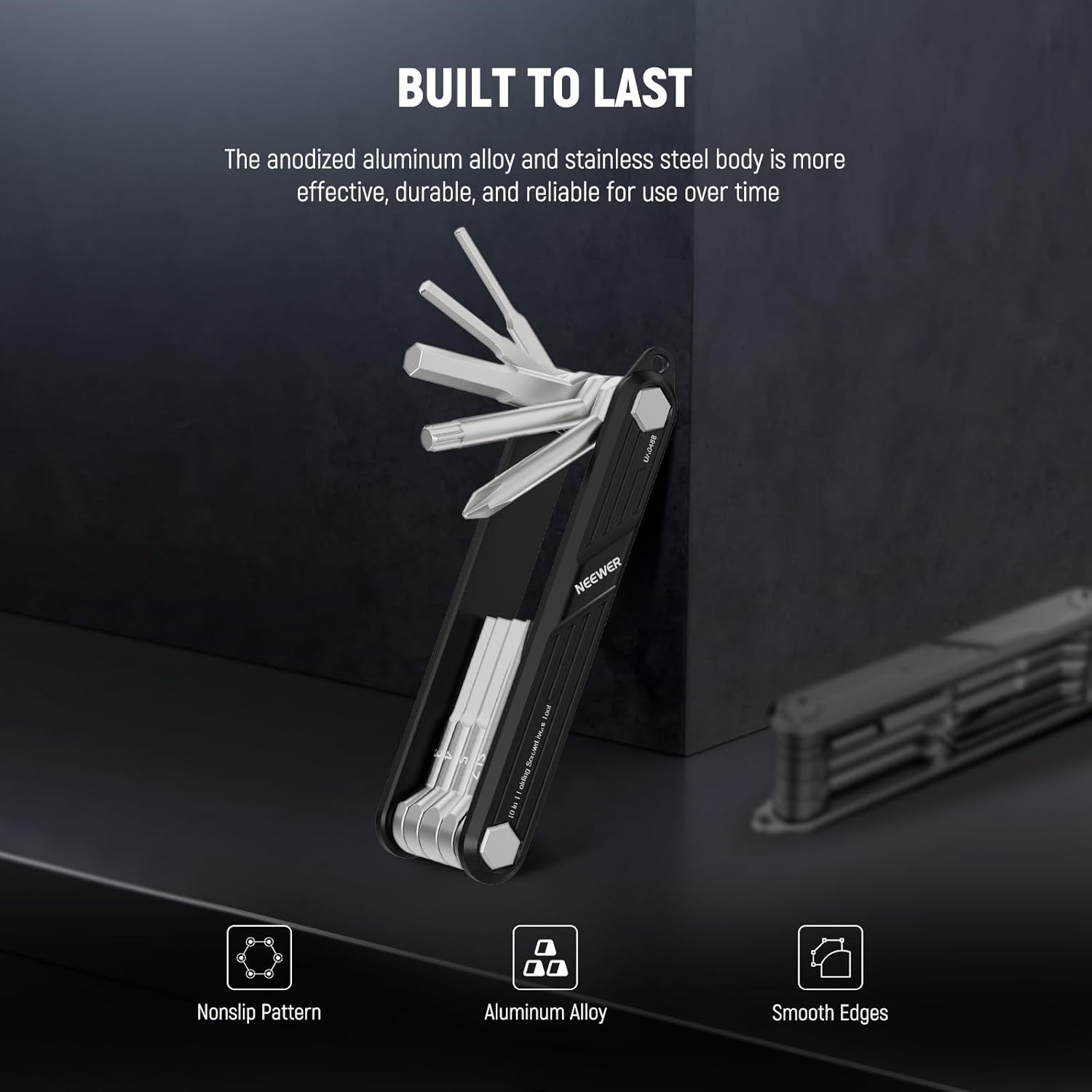 NEEWER 10 in 1 Multifunctional Foldable Screwdriver Tool Set: 4 Screwdrivers, 6 Hex Keys, Pocket Tool, Compatible with SmallRig Camera Cage Rig Tripod QR Plate, UA048B Black