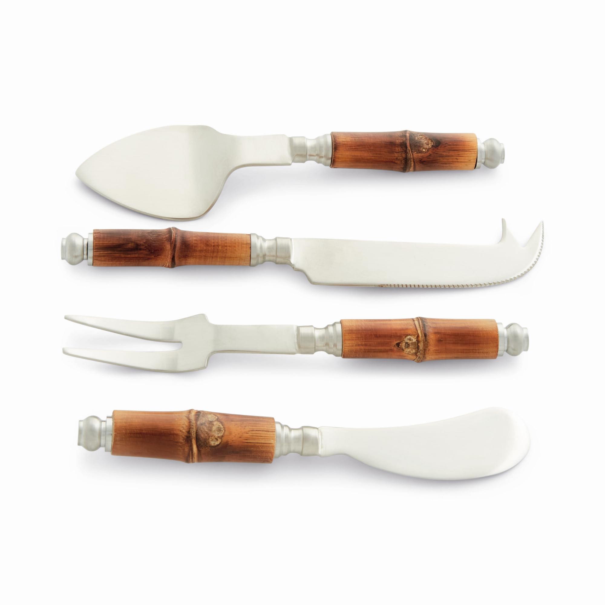 Napa Home & Garden BARCLAY BUTERA KEYSTONE CHEESE KNIVES Set of 4 Silver;Brown