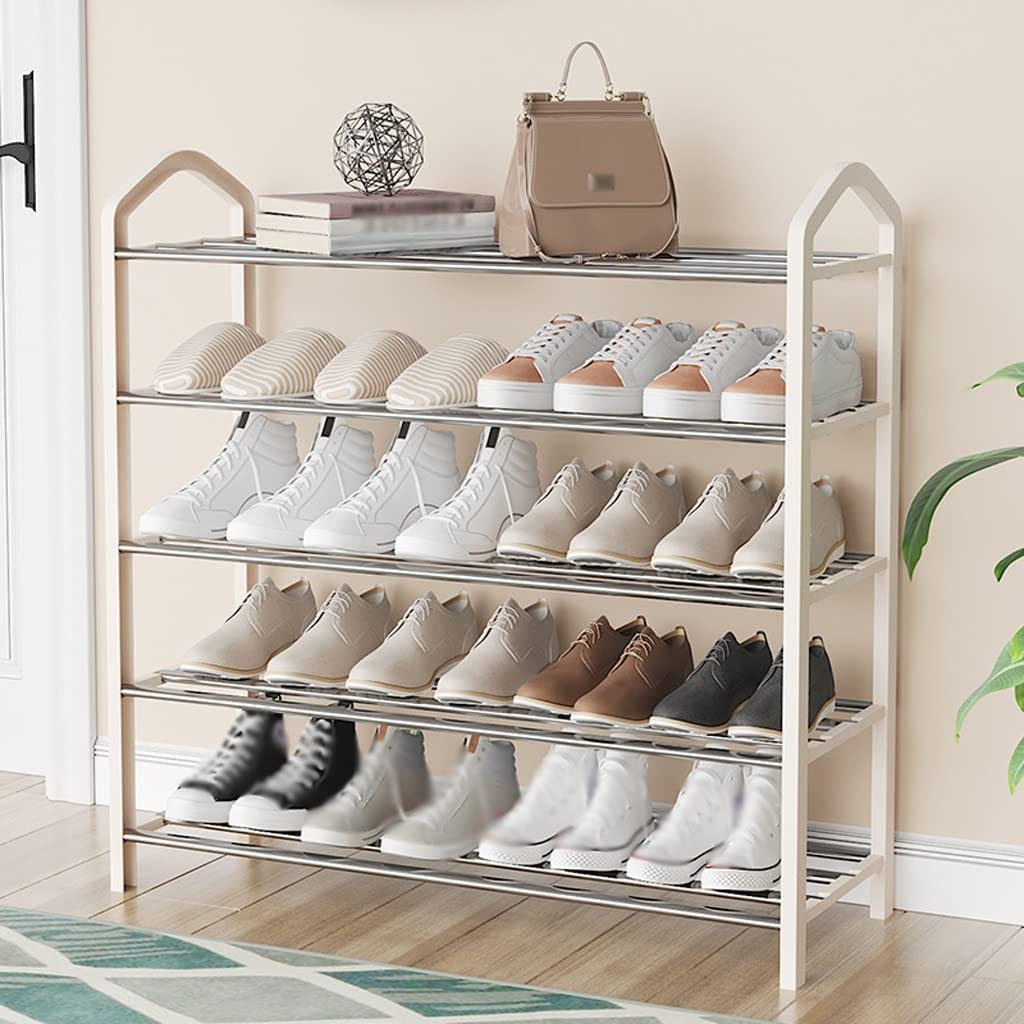 Étagère à chaussures à 5 niveaux - Organiseur de rangement pour entrée, salon, couloir, étagère à chaussures