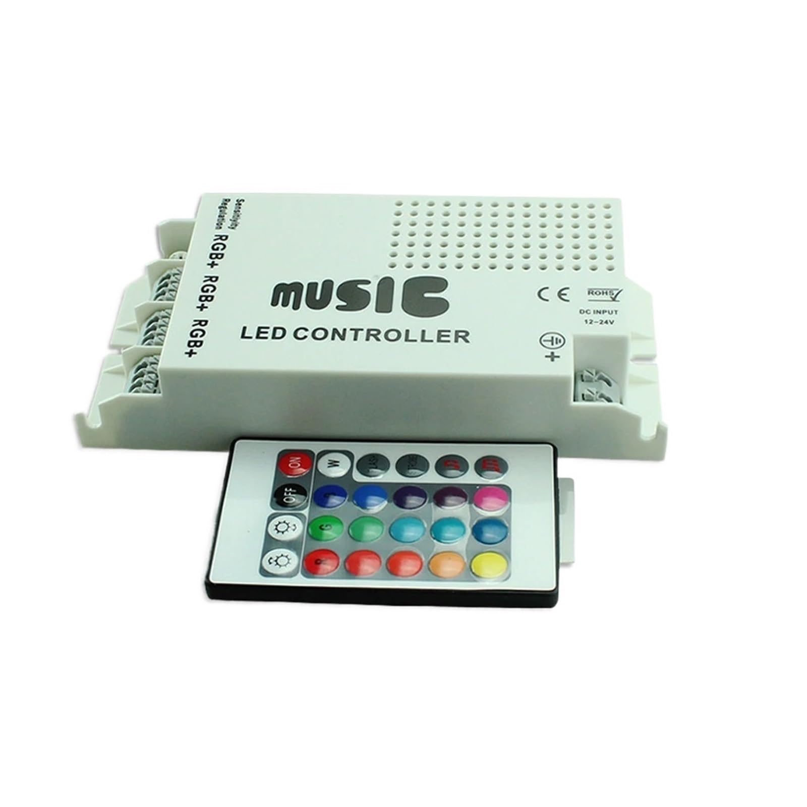 ZXAOMMBEA DC12-24V 24-Key Infrared Wireless Remote Control RGB Light Strip Music Controller LED dimmer