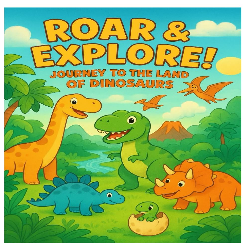 Roar & Explore! Journey to the Land of Dinosaurs-Coloring book