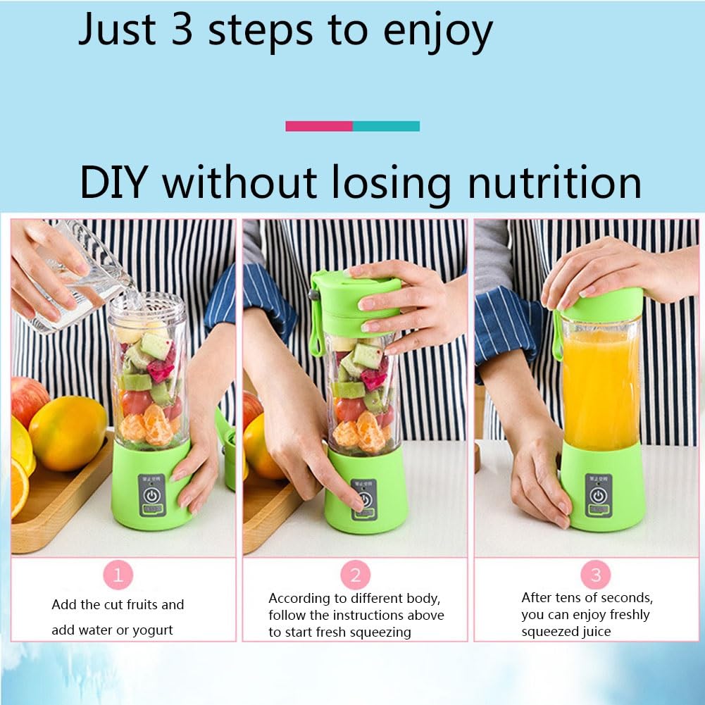Batidora Personal Batidora Batidora Molinillo Exprimidor Eléctrico Pequeño Pulso Mini Batidora Y Batidora Portátil 21000 RPM Para Batidos, Hielo Picado, Frutas, Verduras, Batidos De Proteínas 380Ml (