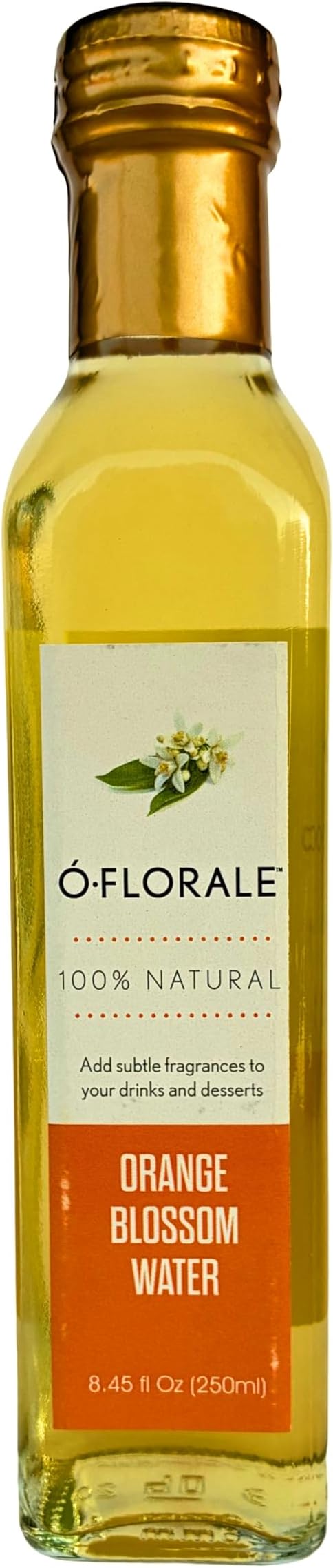 OFLORALE Orange Blossom Water, 8.45 fl oz, Food Grade, 100% Pure & Natural, No Sugar, Zero Calories, for Cooking, Baking and Cocktails
