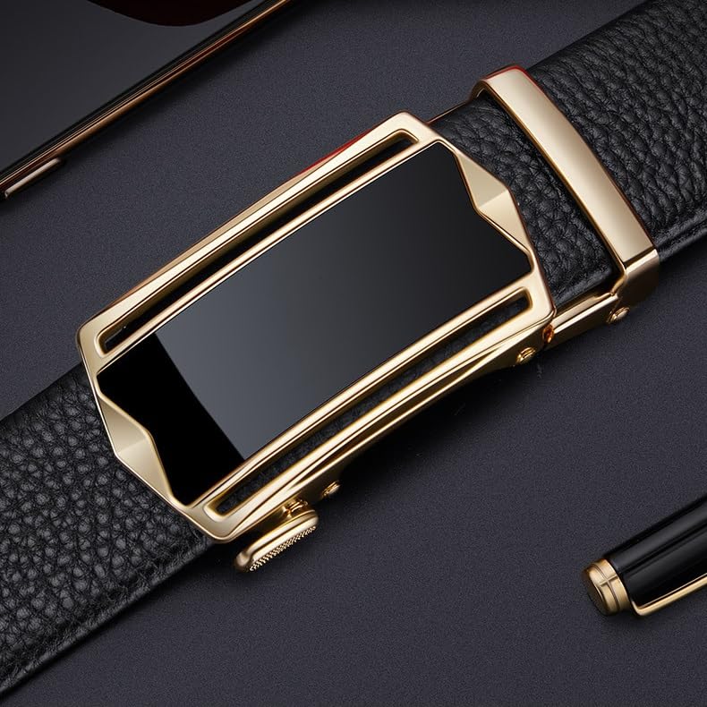 Men's Belt Business Cowhide Automatic Buckle Belt3
