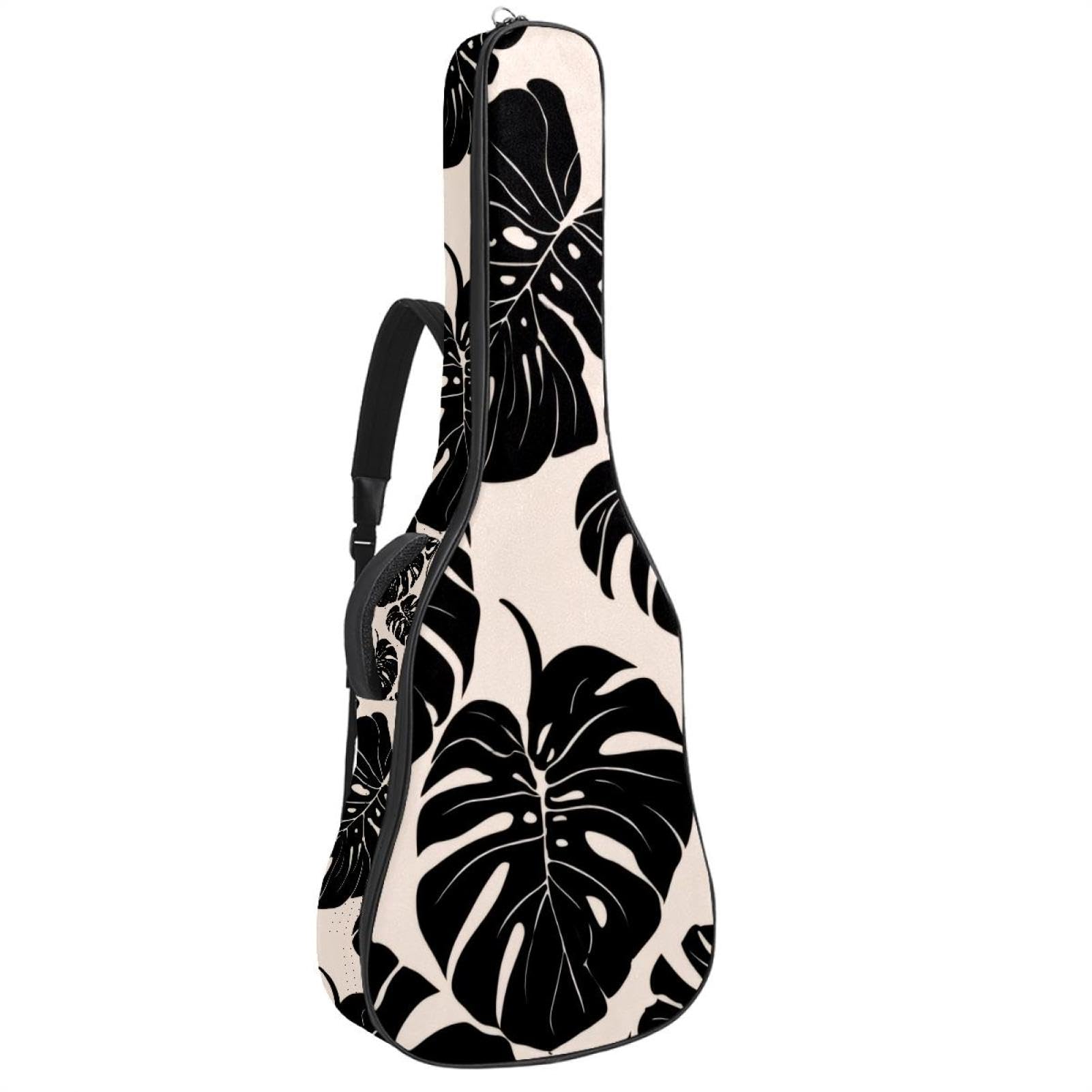 Juego de funda acolchada para guitarra acústica con elementos florales de acuarela, funda protectora para guitarra acústica para bajo eléctrico, guitarra clásica, Multicolor 06, 42.9x16.9x4.7 in