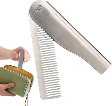 Folding Comb for Men Compact Stainless Steel