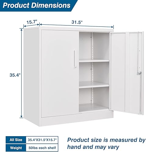 Miniatura 3 de PEUKC Armario de almacenamiento de metal gabinete alto de garaje con cerradura de 71 pulgadas gabinete de almacenamiento de metal con 4 puertas y 2
