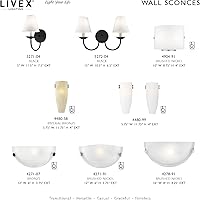 Vista 6 de Livex Lighting 4271-91 Home Basics Lámpara de pared de 1 luz de níquel cepillado con cristal de alabastro blanco