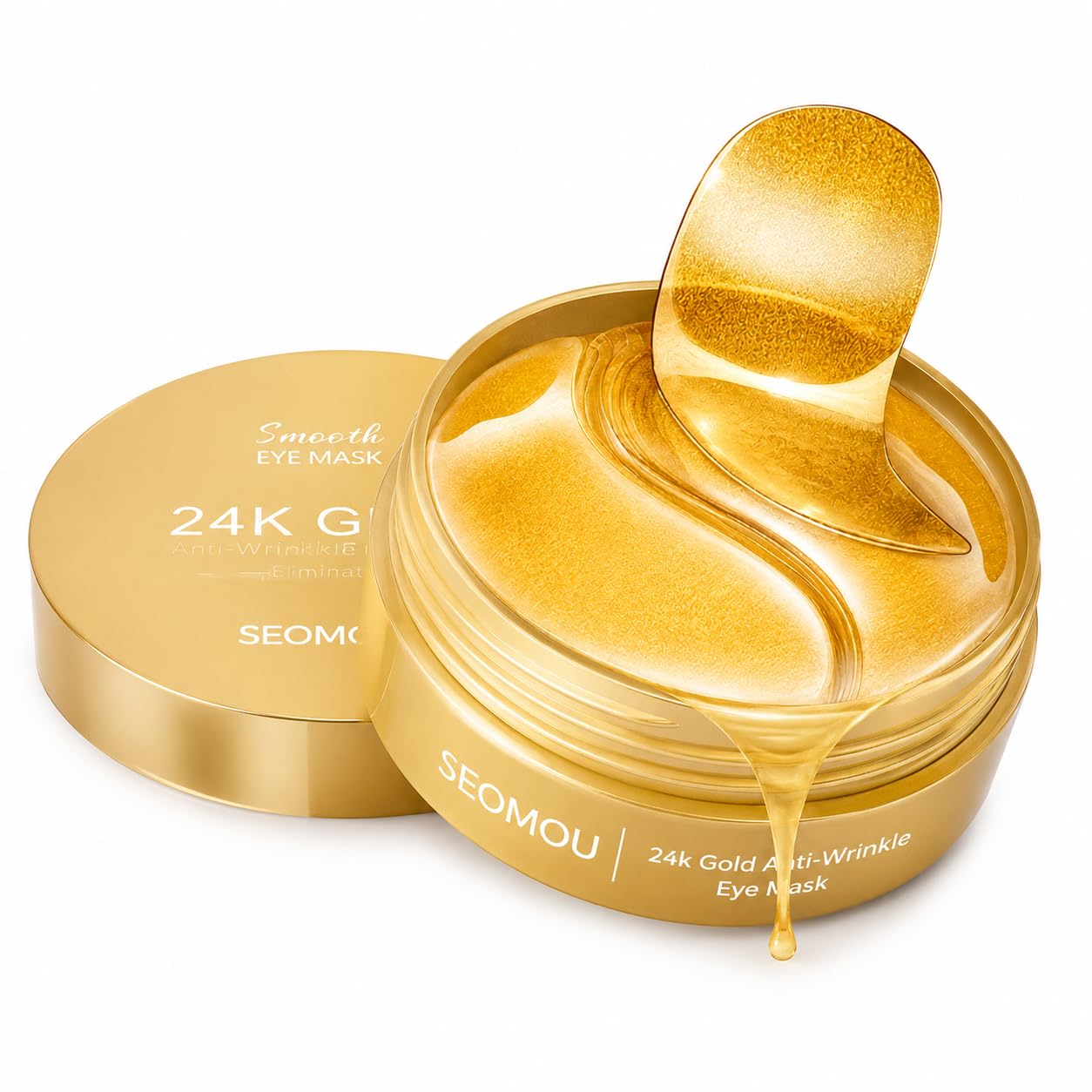 24K Gold Hydrogel Under Eye Mask for Dark Circles Puffiness Wrinkles with Collagen Hyaluronic Acid Cooling Gel Pads for Women Men 60 Pieces-image-29