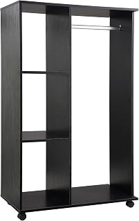 HOMCOM Mobiler Kleiderschrank, Schwarz