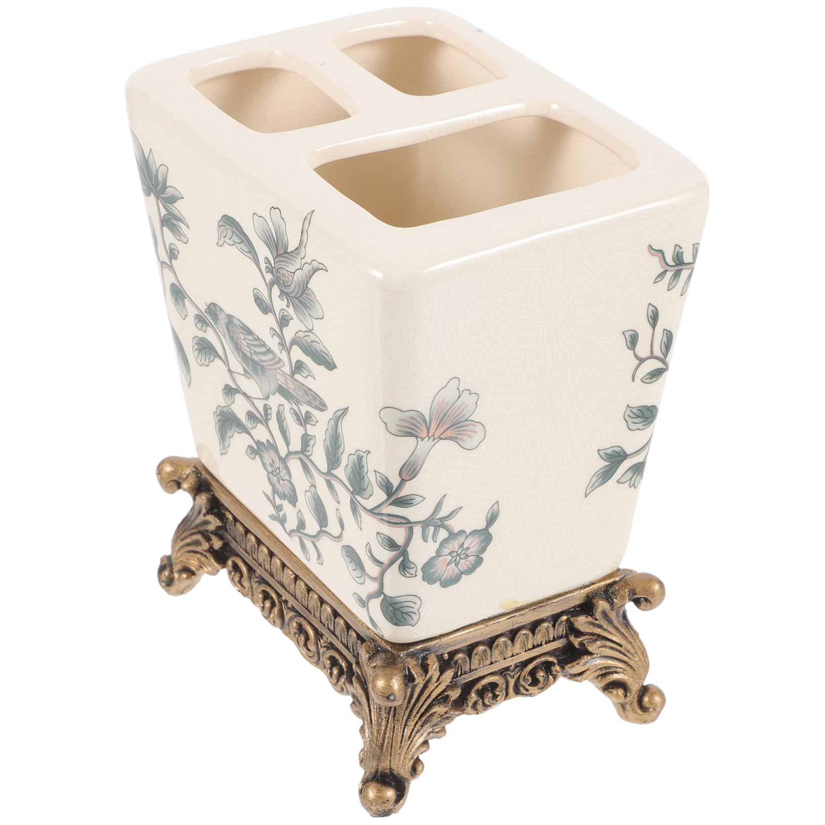 Garneck Keramik Zahnbürstenhalter mit Multifunktionalem Design für Kleines Badezimmer Vintage Stil Zahnputzbecher für Küche und Bad