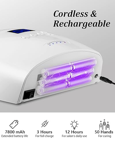 Miniatura 4 de Lámpara de uñas LED UV recargable 48 W inalámbrica luces de uñas de gel profesional secador de uñas herramientas de manicura para el hogar y el