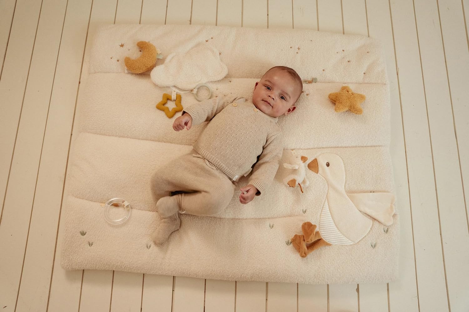 Little Dutch Krabbeldecke Spieldecke Activity Matte Baby (80x100 cm) weiß - Newborn Naturals