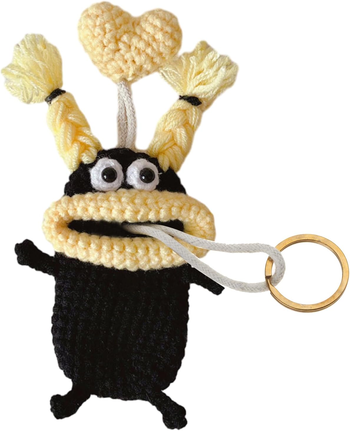 HANGELI Thick Lips Monsters Pull Type Keys Bag Hand Knitting Keys Wallets Funny Car Keys Sleeve Cases Housekeepers Keys Holder
