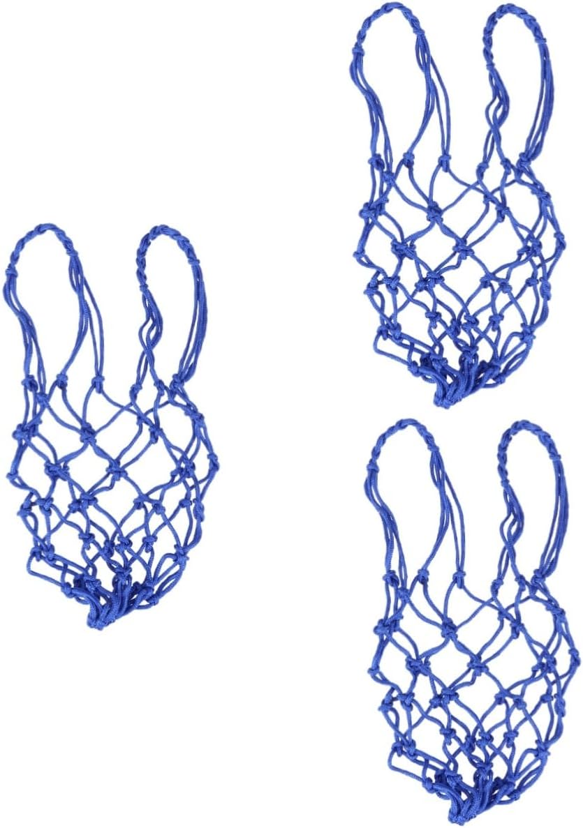 BESPORTBLE 3pcs Heavy Duty Drawstring Mesh Net Nylon Soccer Carrier Storage Bag for Basketball Football and More Design Closure for Schools and Training Institutions