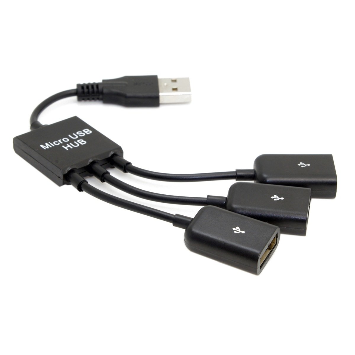 Cablecc USB 2.0 to 3 Ports Hub Cable Bus Power External Interface Adapter Multi-Port USB Splitter for Laptop Desktop Mouse Disk