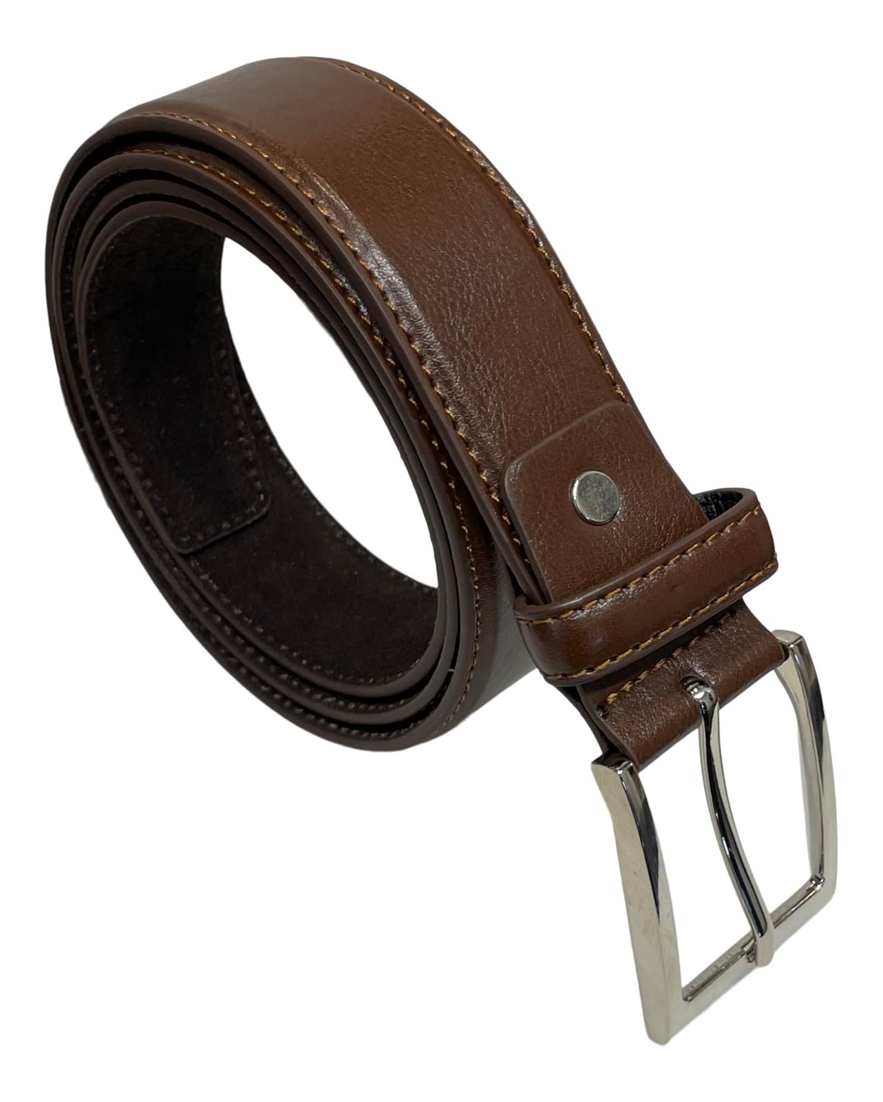 Men's Leather Belt, Trouser Belts for Men, 1.25" or 1.5" Wide, Stylish Belt for Special Occasions or Work (Brown, Large 1.25" Wide)