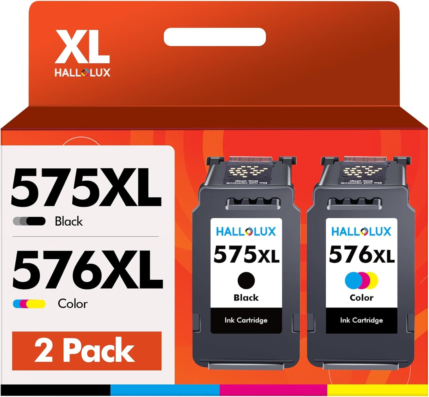 HALLOLUX PG-575 XL CL-576XL Cartucce d'inchiostro Sostituzione per Canon 575 576 XL Multipack per Canon PIXMA TS3550i TS3551i TR4750i TR4751i (Nero e Colore)