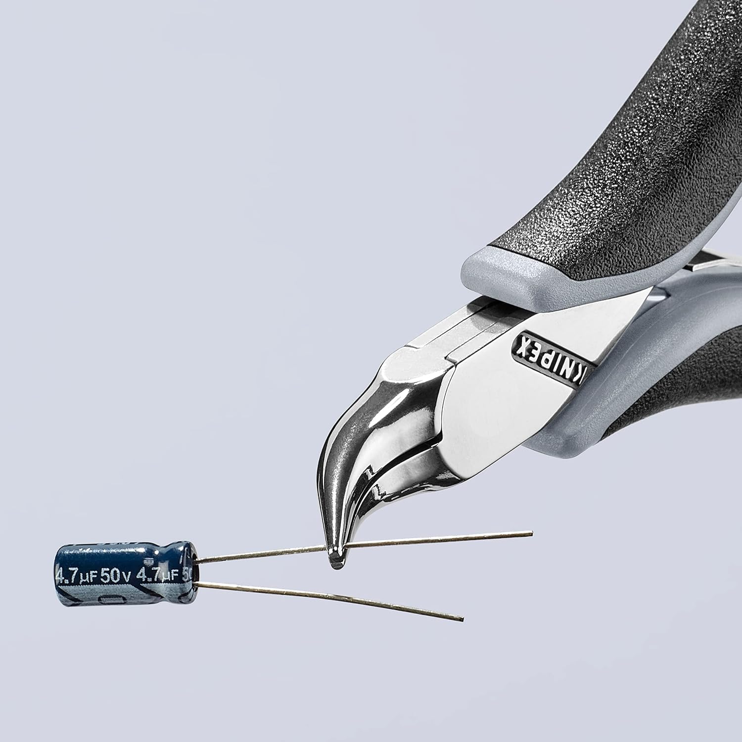 KNIPEX Elektronik-Greifzange ESD mit durchgestecktem Gelenk spiegelpoliert mit Mehrkomponenten-Hüllen 115 mm, 35 42 115 ESD