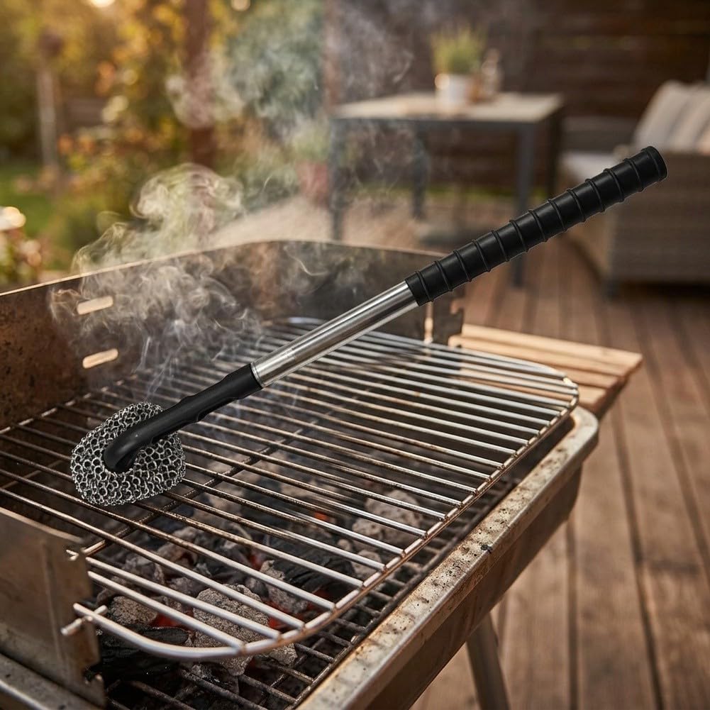 Cepillo Barbacoa para cadena Metal 63cm Sin Cerdas Cepillo Barbacoa