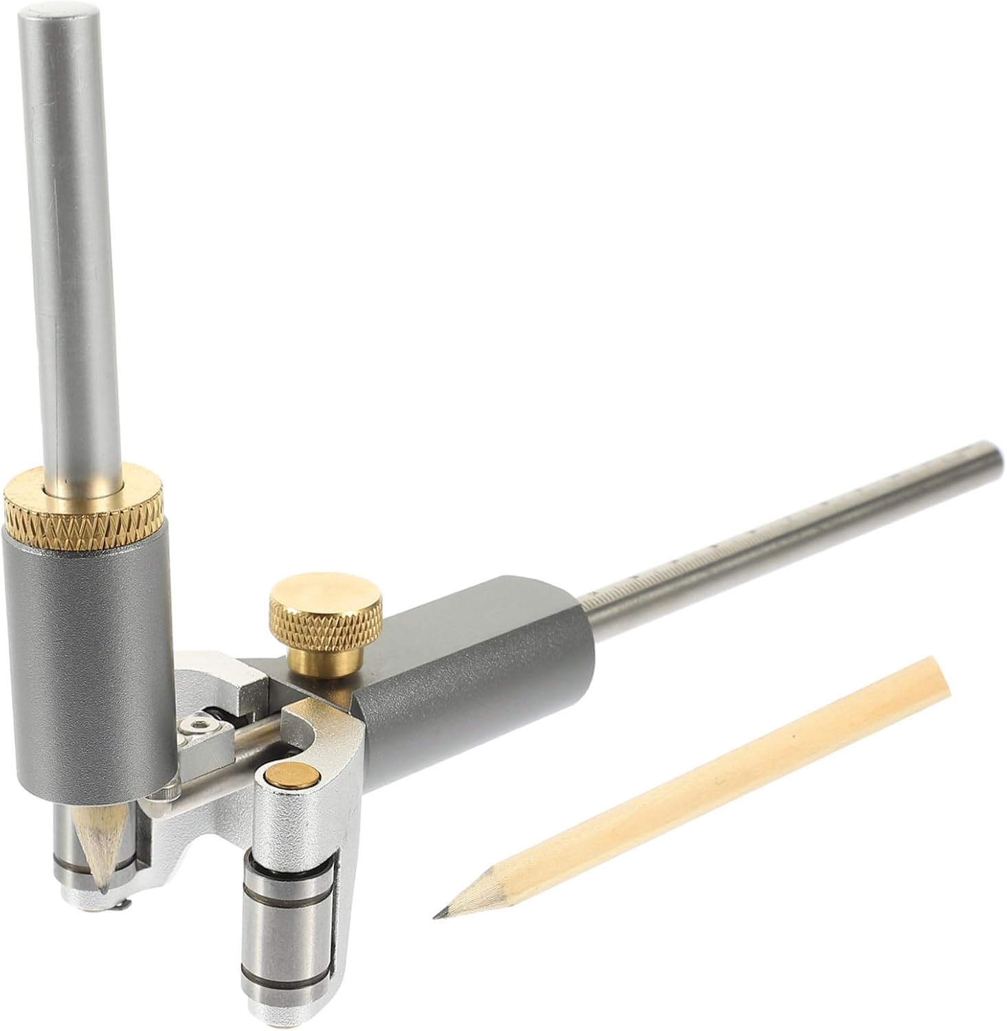 WOONEKY Adjustable One Scribing Tool Curved Parallel Line Multifunctional Handheld Scriber for Woodworking Accurate Measurement Portable Outdoor Gadget Random Color