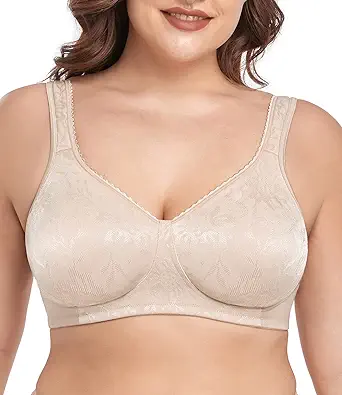 wirarpa Women's Bras Wireless Full Coverage Plus Size Minimizer Non Padded Comfort Soft Bra Multipack