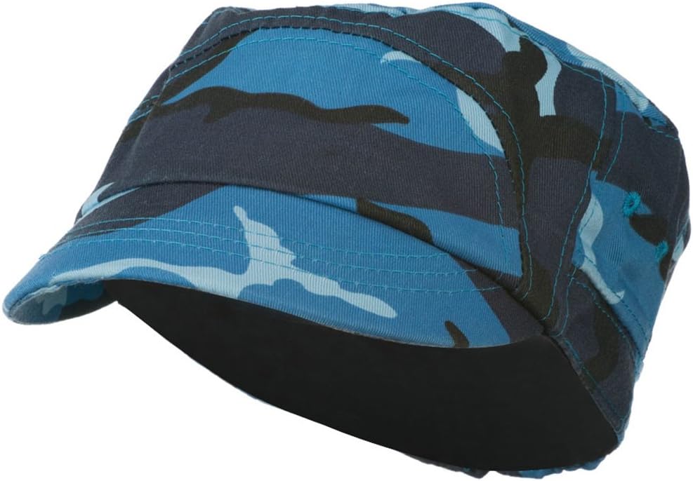 Jeanne Simmons Boy's Short Brim Military Hat - Blue Camo W21S20A