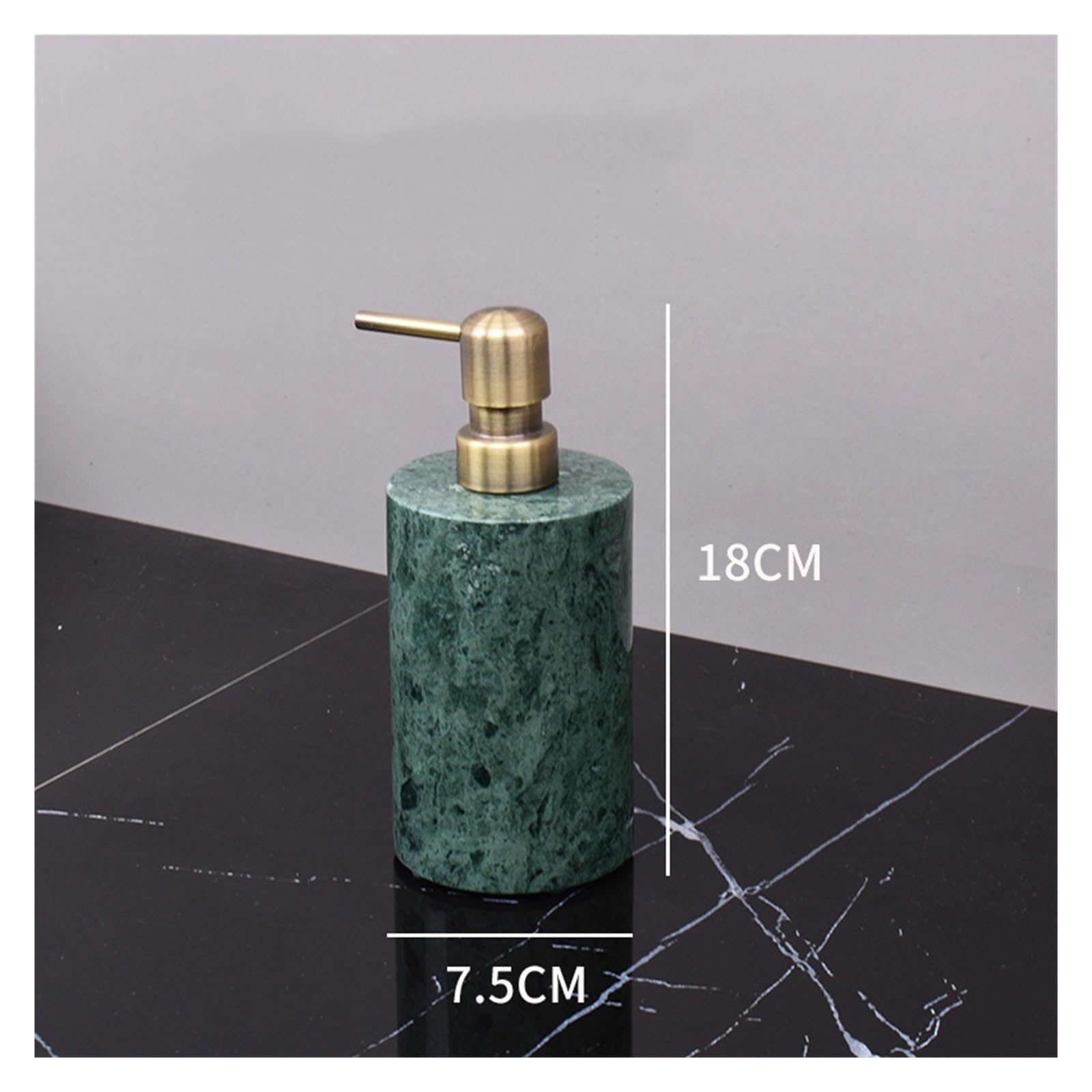 Set de Accesorios de Baño Juego de baño de mármol Natural Verde Oscuro con Bandeja de Lujo Clara, Soporte for Cepillo de Dientes, Kit dispensador de jabón(Soap Dispenser E)