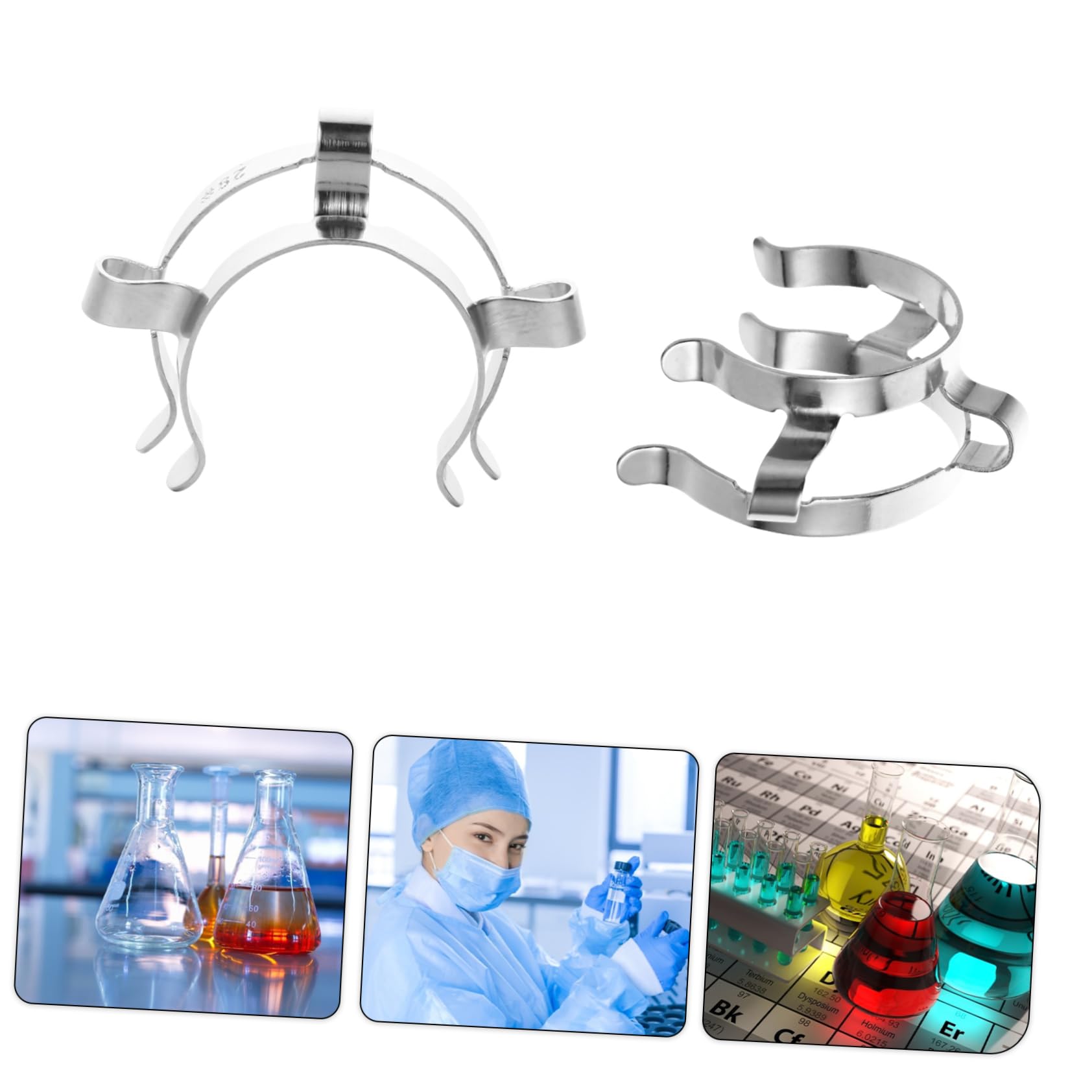 MAGICLULU 3 Set Pinza Molla Inossidabile Per Fissaggio Sicuro Per Laboratori Distillazione Condensazione 4 Pezzi*3