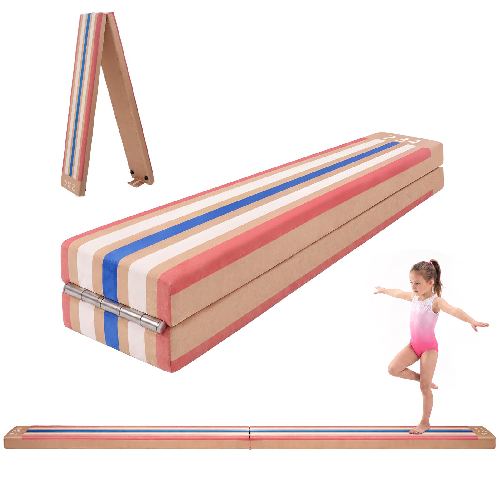 Trave di Equilibrio Pieghevole Morbida da 244 cm