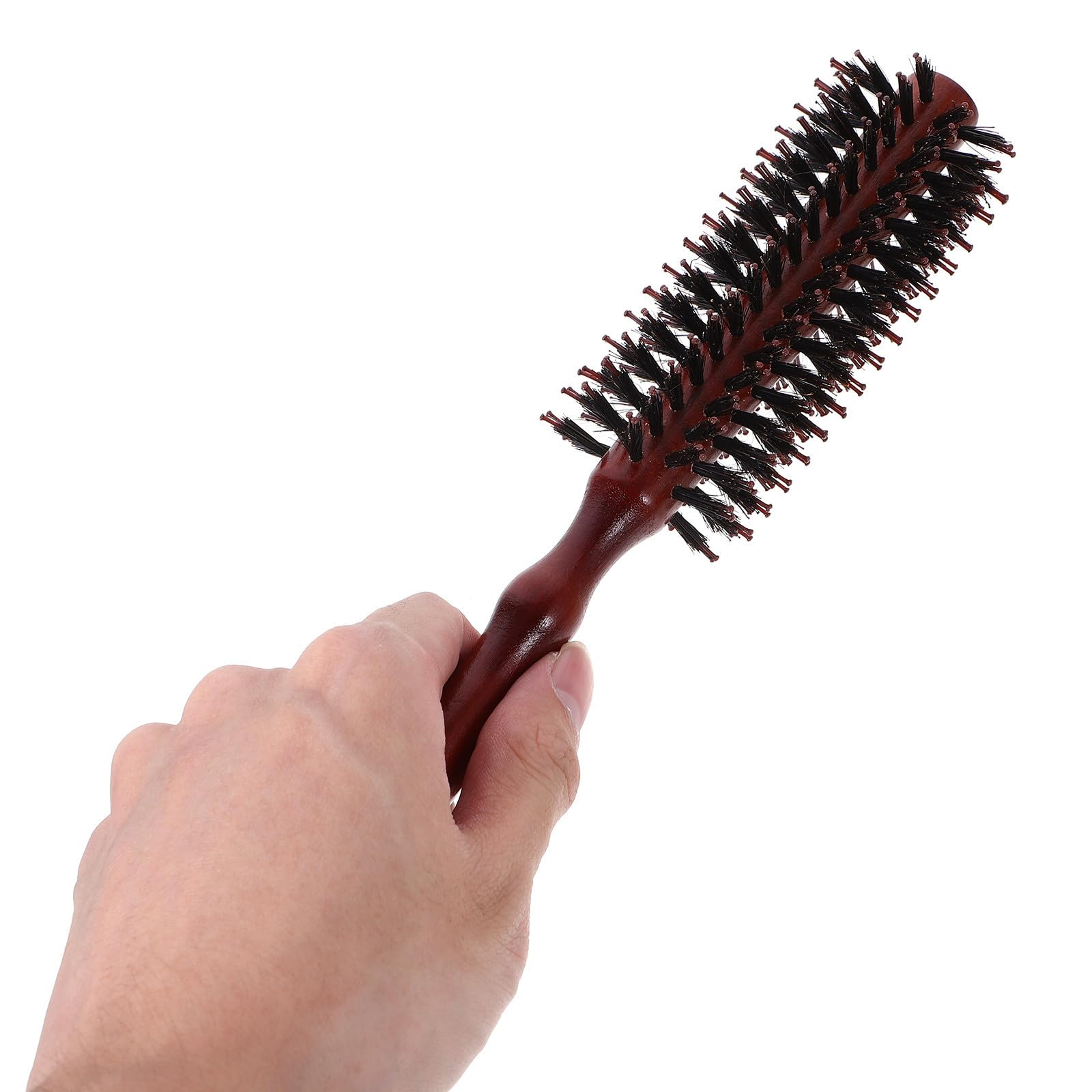 2 Stück Runde Haarbürste mit Wildschweinborsten Komfortabler Griff und Frizz Reduzierung zum Stylen und Trocknen der Haare