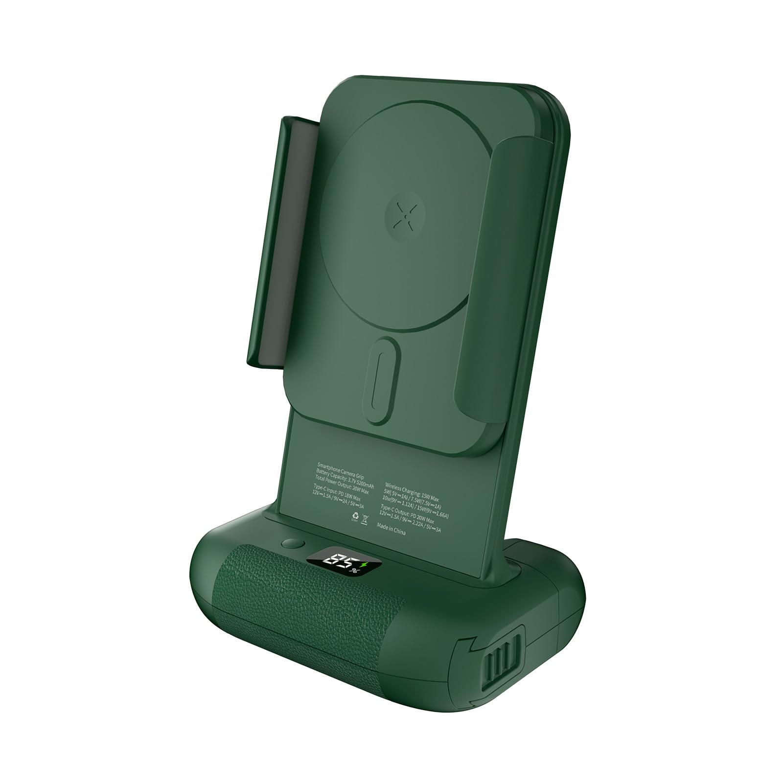 Soporte portátil para fotografía, modelo verde, H | Mango cómodo, para teléfonos influyentes en redes sociales