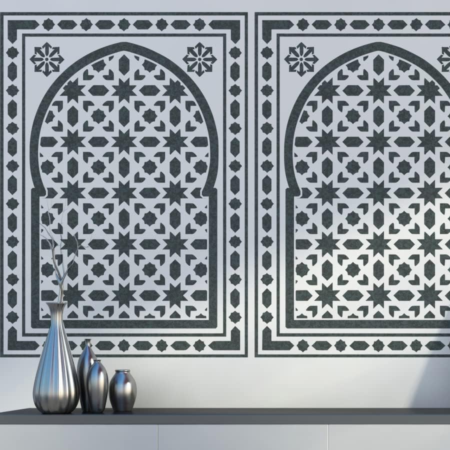 Décoration murale 3D, fenêtre marocaine en bois, ornement