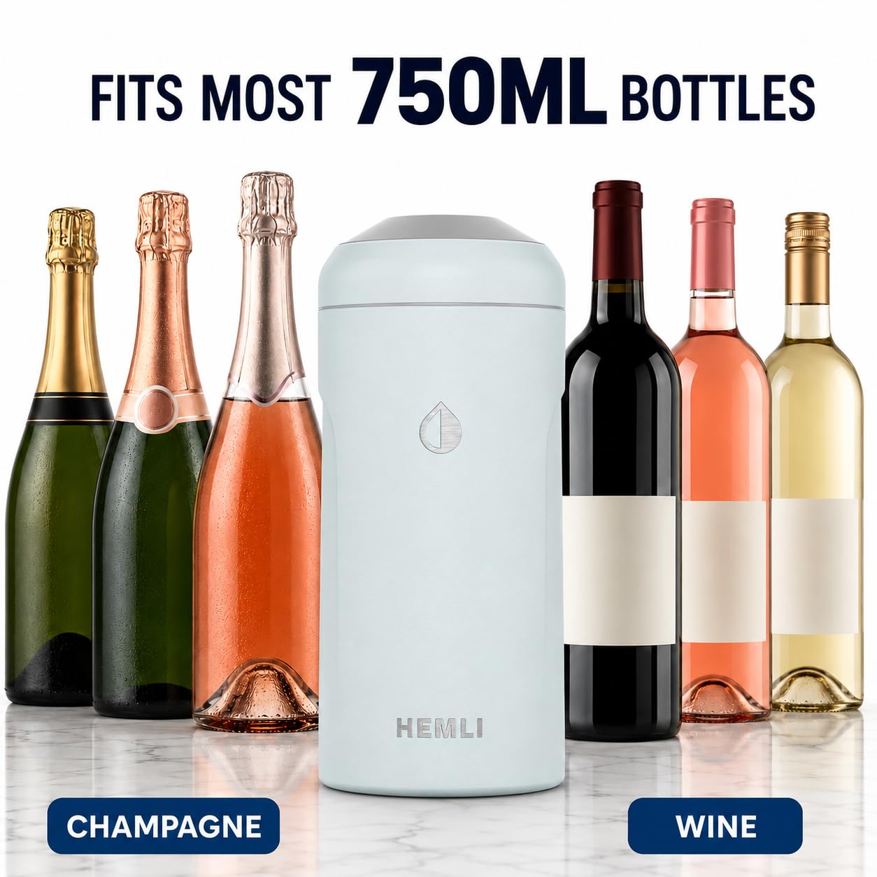 Wine Bottle Chiller Insulator Sleeve, Keeps Wine and Champagne Cold for 12 Hours, Vacuum Insulated Wine Bottle Cooler — Amazon image 7