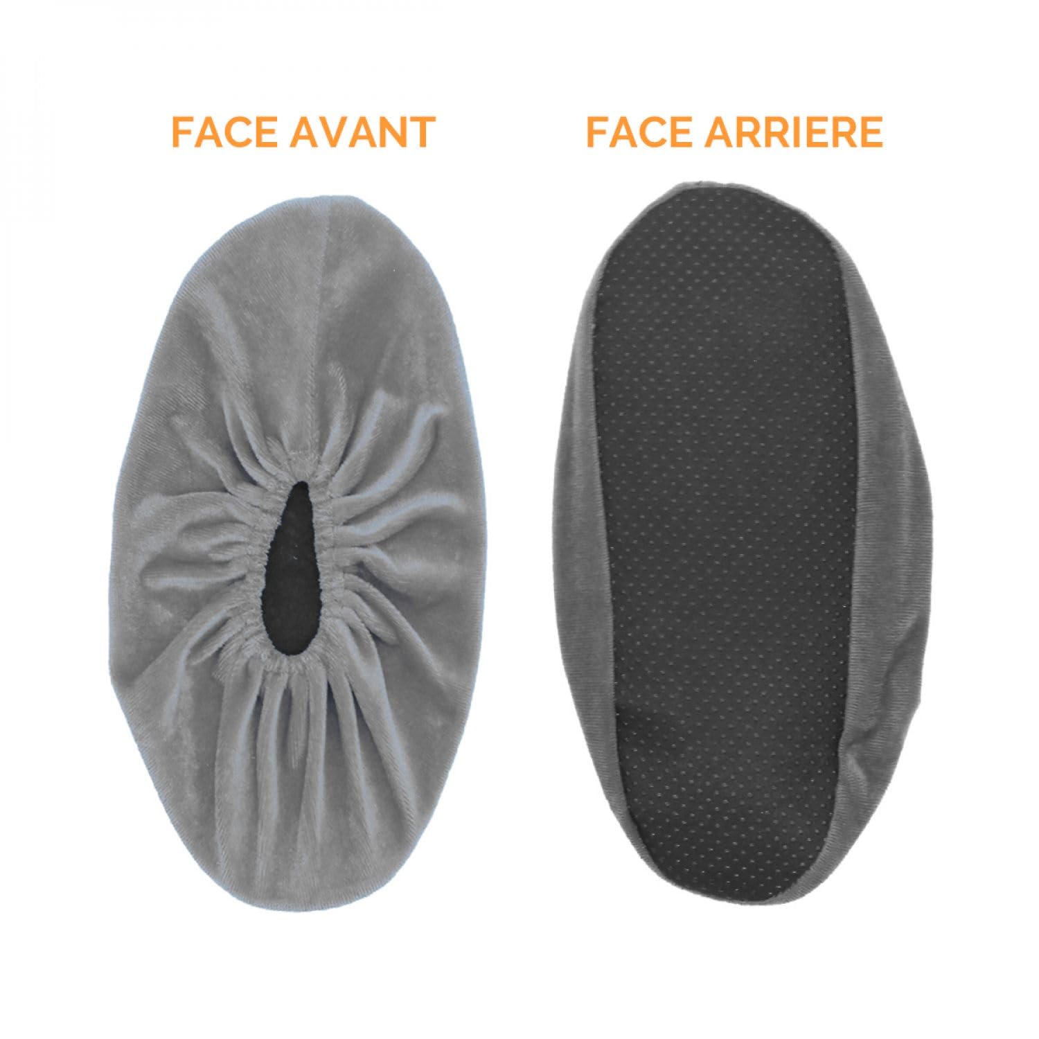 Lot De 10 Paires De Surchaussures Lavables Vivezen - Antidérapantes, Grises, En Tissu Et Silicone