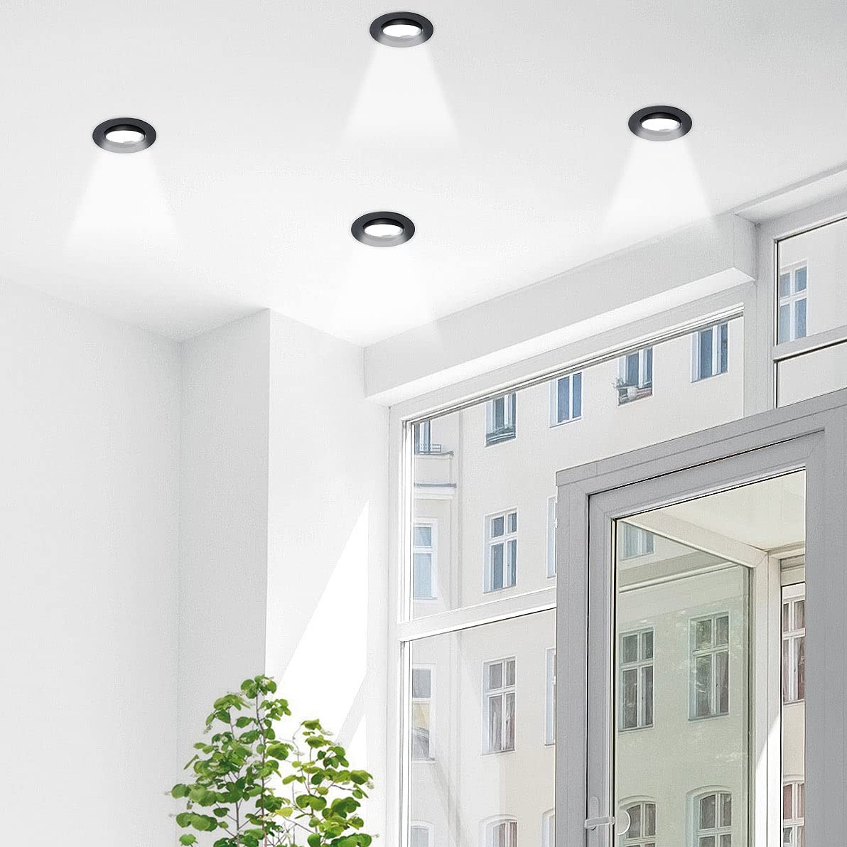 3 cadres encastrables coloris noir avec 3 ampoules LED connectées LAV-300.zigbee [Luminea]