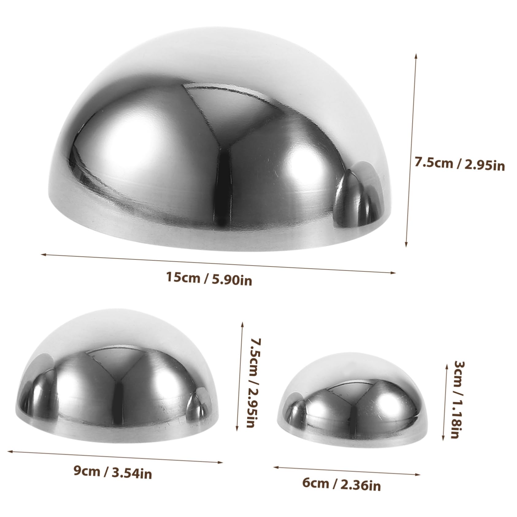 CIYODO 3Pcs Reflective Garden Gazing Balls Polished Decorative Hemisphere Spheres for Use
