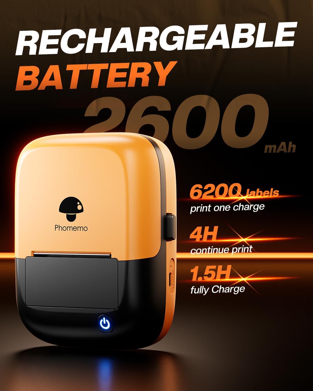 Phomemo Industrial Label Maker, 2" Bluetooth Portable Label Printer, Compatible Whith Mobile APP & PC Editor, Rechargeable 2600mAh, Wire and Cable Labeling Machine