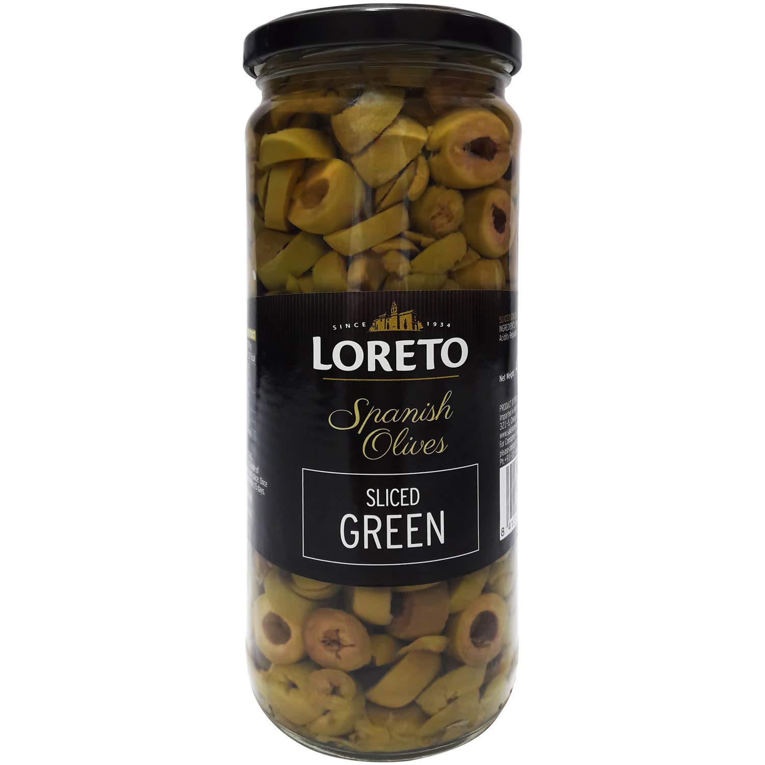 Loreto Spanish Olives Sliced Green, 15.17 oz / 430 g Amazon.in